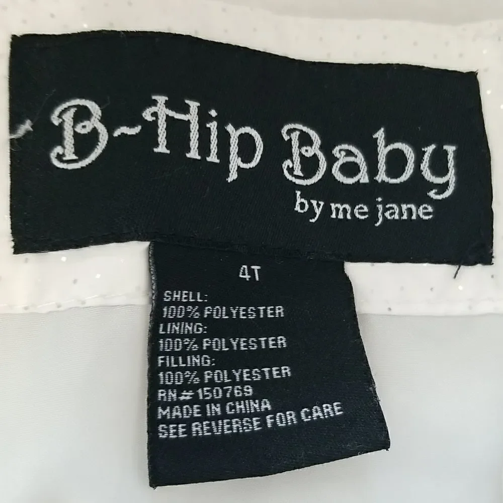 B Hip Baby White Puffer Jacket  Sz 4T - Picture 6 of 6